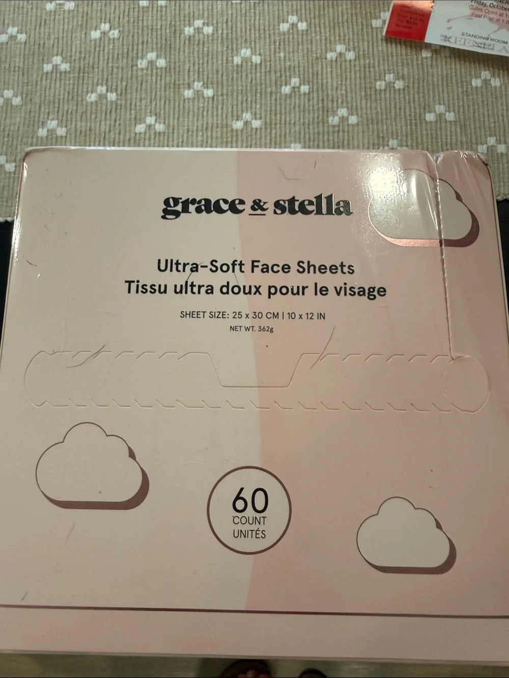 grace & stella Ultra-Soft Face Sheets - Pink Packaging NWT in plastic